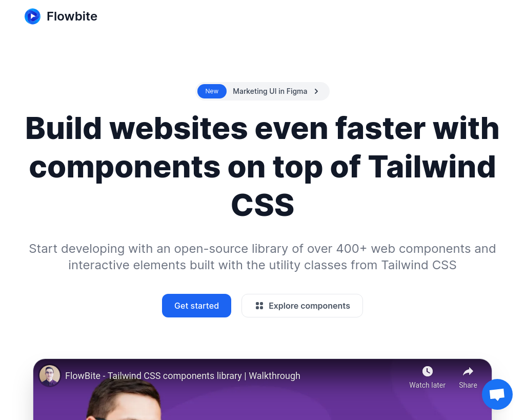 Flowbite - Tailwind CSS component library